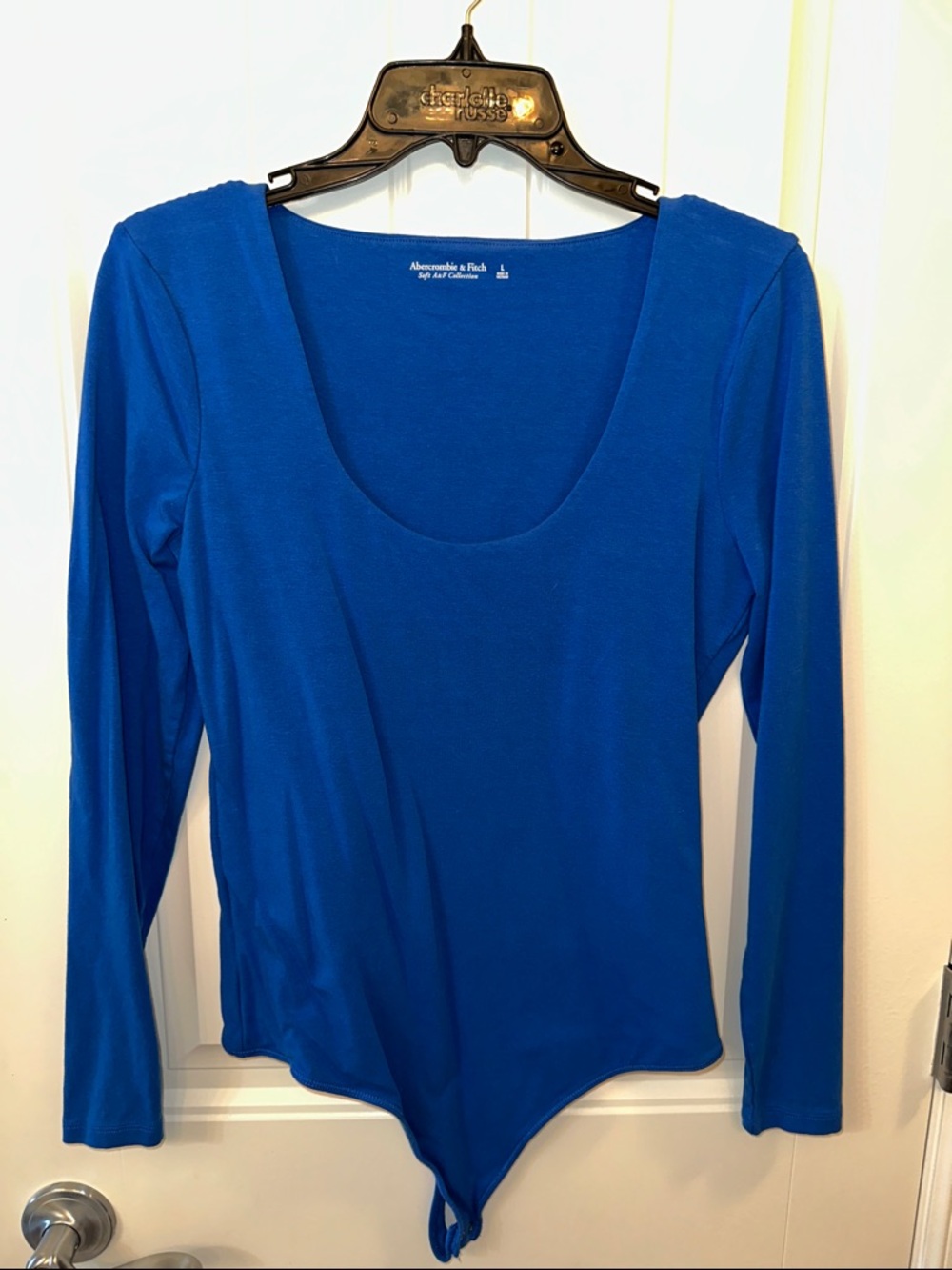 Abercrombie & Fitch Cobalt Blue Long Sleeve Scoop Neck Bodysuit